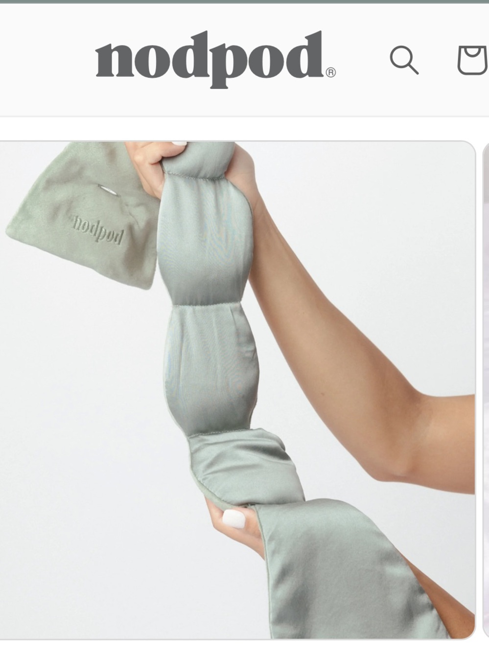 Silk Nodpod Eye Mask in Willow green - brand new - Picture 5 of 7